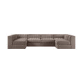 Ricarda Taupe Velvet Performance Fabric Upholstered 6pc. Modular Sectional - Sec6A