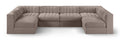 Ricarda Taupe Velvet Performance Fabric Upholstered 6pc. Modular Sectional - Sec6A