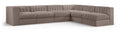 Ricarda Taupe Velvet Performance Fabric Upholstered 6pc. Modular Sectional - Sec6B