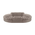 Ricarda Taupe Velvet Performance Fabric Upholstered 6pc. Modular Sectional - Sec6C