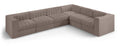Ricarda Taupe Velvet Performance Fabric Upholstered 6pc. Modular Sectional - Sec6D