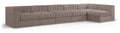 Ricarda Taupe Velvet Performance Fabric Upholstered 6pc. Modular Sectional - Sec6E