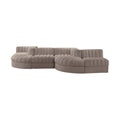 Ricarda Taupe Velvet Performance Fabric Upholstered 6pc. Modular Sectional - Sec6F
