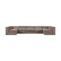 Ricarda Taupe Velvet Performance Fabric Upholstered 7pc. Modular Sectional - Sec7B