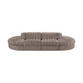 Ricarda Taupe Velvet Performance Fabric Upholstered 8pc. Modular Sectional - Sec8B