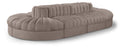 Ricarda Taupe Velvet Performance Fabric Upholstered 8pc. Modular Sectional - Sec8B