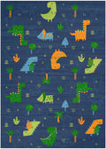 Imagination Navy Multicolor Kids Polyester Area Rug