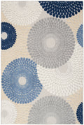 Aloha Blue Grey Modern Polypropylene Area Rug