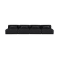 Demetria 144" Vegan Leather Upholstered 4pc. Armless Modular Sofa