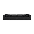Demetria 144" Vegan Leather Upholstered 4pc. Modular Sofa