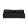 Demetria 72" Vegan Leather Upholstered 2pc. Armless Modular Sofa
