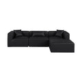 Demetria 108" Black Vegan Leather Upholstered 4pc. Modular Sectional - Sec4A