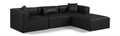 Demetria 108" Black Vegan Leather Upholstered 4pc. Modular Sectional - Sec4A