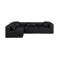 Demetria 108" Black Vegan Leather Upholstered 4pc. Modular Sectional - Sec4B
