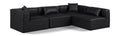 Demetria 108" Black Vegan Leather Upholstered 4pc. Modular Sectional - Sec4B