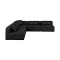 Demetria 108" Black Vegan Leather Upholstered 5pc. Modular Sectional - Sec5B