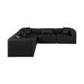Demetria 108" Black Vegan Leather Upholstered 5pc. Modular Sectional - Sec5C