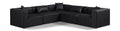 Demetria 108" Black Vegan Leather Upholstered 5pc. Modular Sectional - Sec5C