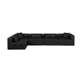 Demetria 144" Black Vegan Leather Upholstered 5pc. Modular Sectional - Sec5D