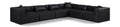 Demetria 144" Black Vegan Leather Upholstered 6pc. Modular Sectional - Sec6A