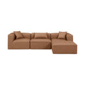 Demetria 108" Brown Vegan Leather Upholstered 4pc. Modular Sectional - Sec4A