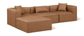 Demetria 108" Brown Vegan Leather Upholstered 4pc. Modular Sectional - Sec4A