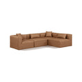 Demetria 108" Brown Vegan Leather Upholstered 4pc. Modular Sectional - Sec4B