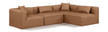 Demetria 108" Brown Vegan Leather Upholstered 4pc. Modular Sectional - Sec4B