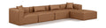 Demetria 144" Brown Vegan Leather Upholstered 5pc. Modular Sectional - Sec5A