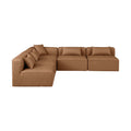 Demetria 108" Brown Vegan Leather Upholstered 5pc. Modular Sectional - Sec5B
