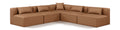Demetria 108" Brown Vegan Leather Upholstered 5pc. Modular Sectional - Sec5B