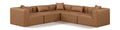 Demetria 108" Brown Vegan Leather Upholstered 5pc. Modular Sectional - Sec5C