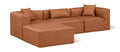 Demetria 108" Cognac Vegan Leather Upholstered 4pc. Modular Sectional - Sec4A