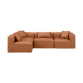 Demetria 108" Cognac Vegan Leather Upholstered 4pc. Modular Sectional - Sec4B