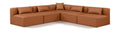 Demetria 108" Cognac Vegan Leather Upholstered 5pc. Modular Sectional - Sec5B