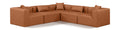 Demetria 108" Cognac Vegan Leather Upholstered 5pc. Modular Sectional - Sec5C