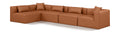 Demetria 144" Cognac Vegan Leather Upholstered 5pc. Modular Sectional - Sec5D