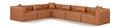 Demetria 144" Cognac Vegan Leather Upholstered 6pc. Modular Sectional - Sec6A