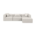 Demetria 108" Cream Vegan Leather Upholstered 4pc. Modular Sectional - Sec4A