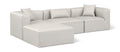 Demetria 108" Cream Vegan Leather Upholstered 4pc. Modular Sectional - Sec4A