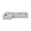Demetria 108" Cream Vegan Leather Upholstered 4pc. Modular Sectional - Sec4B