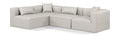 Demetria 108" Cream Vegan Leather Upholstered 4pc. Modular Sectional - Sec4B