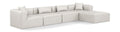 Demetria 144" Cream Vegan Leather Upholstered 5pc. Modular Sectional - Sec5A