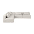 Demetria 108" Cream Vegan Leather Upholstered 5pc. Modular Sectional - Sec5B