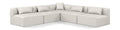 Demetria 108" Cream Vegan Leather Upholstered 5pc. Modular Sectional - Sec5B