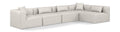 Demetria 144" Cream Vegan Leather Upholstered 5pc. Modular Sectional - Sec5D