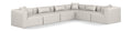 Demetria 144" Cream Vegan Leather Upholstered 6pc. Modular Sectional - Sec6A
