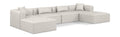 Demetria 144" Cream Vegan Leather Upholstered 6pc. Modular Sectional - Sec6B