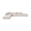 Demetria 144" Cream Vegan Leather Upholstered 6pc. Modular Sectional - Sec6E