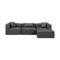 Demetria 108" Charcoal Vegan Leather Upholstered 4pc. Modular Sectional - Sec4A